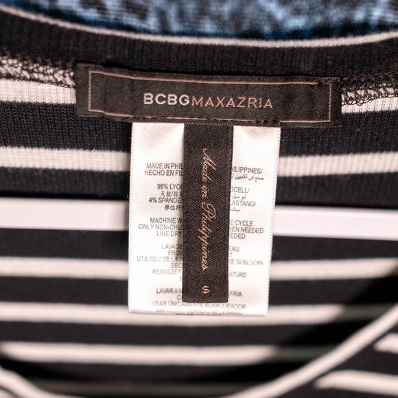 BCBGMAXAZRIA Stretchy Striped Hi-Low Maxi Dress | Size Small Like New - Picture 5 of 6